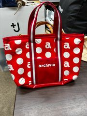 ⭐︎かわいい⭐︎archivio（アルチビオ） ドット柄カートバッグ 赤 白