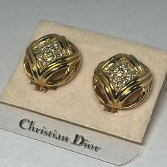 希少・美品】Dior ヴィンテージ イヤリング 2連ラインストーン - メルカリ