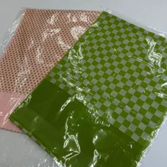 帯揚げ 二枚まとめ売り 水玉に市松 正絹 MA-6964