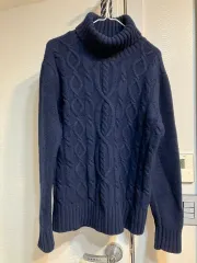 NII ケーブル編み タートルネック ニット ネイビCOLOR