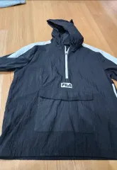 FILA フィラ Anorak（アノラック） フード付き ウィンドブレーカー ブラック