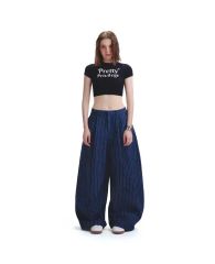 PP STRIPES PANTS ストライプ ワイドデニム PUSH PUSH - メルカリ