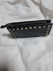 極美品 ヴァレンティノ 3つ折り財布 コンパクトウォレット ブルー系 箱