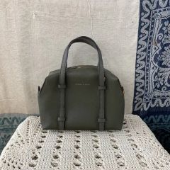 ランバン オン ブルー未使用ダークグレー マルクハートカラビナ トート