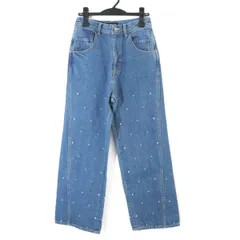 MAISON SPECIAL メゾンスペシャル 22AW Rhinestone Pearl Wide Denim Pants ラインストーンパールワイドデニムパンツ 36 21222465206のサムネイル