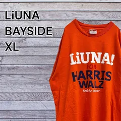 【希少】USA古着 USA製 MADE IN USA LiUNA! BAYSIDE 政治系Tシャツ ハリス×ウォルズ 両面プリント サイズXL オレンジ メンズ