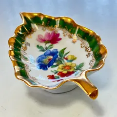 LIMOGES FRANCE リモージュ 金彩 花柄 ミニトレイ 小物入れ ヴィンテージのサムネイル