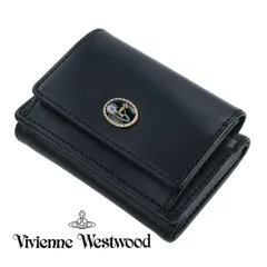 ヴィヴィアンウエストウッド Vivienne Westwood 三つ折り財布 小銭入れ付き レディース ミニ財布 ヴィンテージオーブ ウォレット ブラック 13-20-952086-00