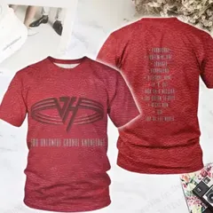 新品 ヴァンヘイレン Van Halen ドライ生地 Tシャツ XLサイズ 総柄 FUCK アルバム バンドTシャツ ミュージックTシャツ アーティストTシャツ 両面プリント ロック メタル バンティー バンT 半袖 夏物 夏服 アメカジ アメリカン USAのサムネイル