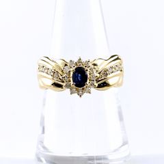 K18 天然サファイア5.97ct ダイヤモンド0.46ct リング 鑑別書付 - メルカリ