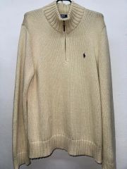 美品☆Polo Ralph Lauren ハーフジップ ケーブルニット ベージュ