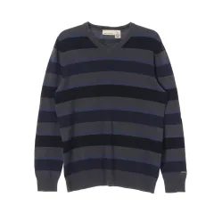 S DKNY ディケイエヌワイ ジーンズ Vネック ストライプ ニット セーターのサムネイル
