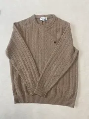 XL ブルックス・ブラザーズ ウール ケーブル編み ニット ダークベージュ
