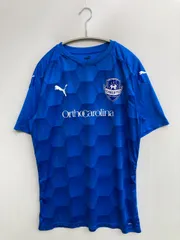PUMA プーマ Tシャツ/カットソー US/L ブルー クルーネック(丸首) 半袖 前面プリント バックプリント ブランドロゴ ミドル丈 その他総柄