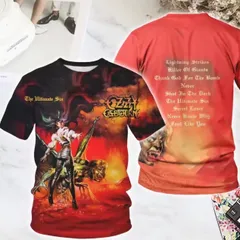 新品 オジーオズボーン Ozzy Osbourne ブラックサバス ドライ生地 Tシャツ XLサイズ 総柄 アルバム バンドTシャツ ミュージックTシャツ アーティストTシャツ 両面プリント ロック メタル バンティー バンT 半袖 夏物 夏服 アメカジのサムネイル