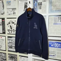 MLB LAドジャーズ 刺繍 ロゴ ネイビー ジップアップ