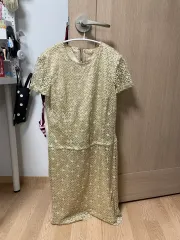 アイボリー 刺繍 レース ONE PIECE