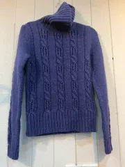 トミーヒルフィガー ネイビー ケーブル編み ニット m