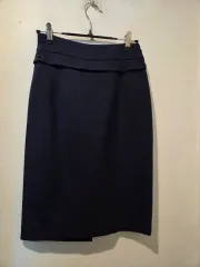 ミシャ ネイビー Hライン ミディ スカート