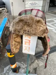 (ヴィンテージ)タータンチェック ファー トリミング トラッパー ハット