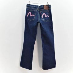 evisu ハート刺繍 デニムフレアパンツ - メルカリ