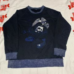 美品✨β MEN ベータメン ファー 星 スウェット ブルー 裏起毛 日本製 