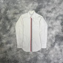 THOM BROWNE ストライプ オックスフォードシャツ エラスティックシーム