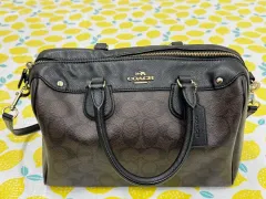 COACH コーチ シグネチャー ボストンバッグ ブラック ブラウン
