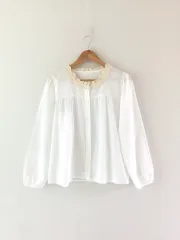 新) 白 レース KARA（カラ） コットン ブラウス