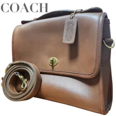 ☆★希少★COACH　コーチ　オールドコーチ★ショルダーバッグ　ハンドバッグ　斜め掛け　2WAY　チャーム　ターンロック　ブラウン　ロゴ★♯2522