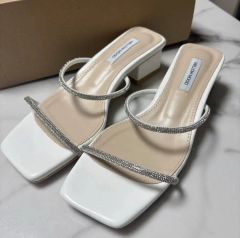 JIMMY CHOO ウェッジソール サンダル フリンジ ホワイト37サイズ