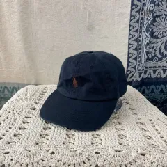 F ポロラルフローレン ブラウン ポニー ヴィンテージ コットン チノ ベースボールキャップ 帽子