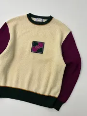 Yves Saint Laurent サンローラン 90s パープル-ベージュ ウール ニットのサムネイル