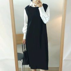 ananaアナナ パール付Vサスペンダーワンピース 2 ロング オール 