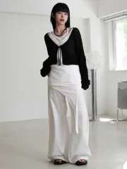 バイナリーワン リー リボン フェイド ニット カーディガン ブラックのサムネイル