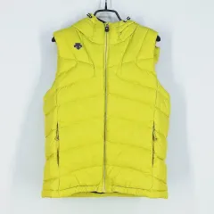 DESCENTE レディース フード固定 ダックダウンベスト ライムイェロー 85 (HU42117)のサムネイル