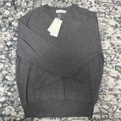 cash&barba モンゴリアンカシミヤ エルボーパッチクルーネック サイズ2