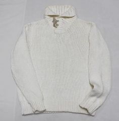 美品クリーニング済】CRUCIANIホワイトウールリブ編みタートルセーター
