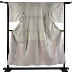 美品 ロング寸 単衣 着物通の貴女に 塩沢紬（正絹）仕立上り＜TT1330