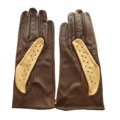 Sermoneta ブラウンレザー手袋 ファー付き19㎝　新品（イタリア製） Sermoneta gloves レザー ファー付き グレー ロンググローブ - メルカリ