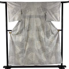 夏物 高級訪問着 変わり絽 総柄染め分秋草文様 身丈161cm 正絹 逸品