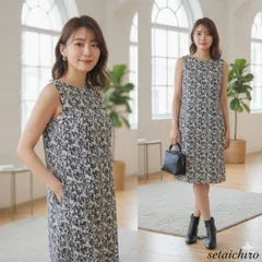 seta ichiro セタイチロウ【38】ノースリーブワンピース 総柄 極美品のサムネイル