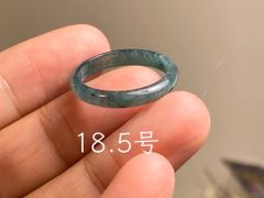 L17-172 氷糯種 紺色 18.5号 グアテマラ産A貨本翡翠くりぬき リング