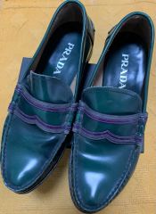 PRADA 青 ローファー 37 - メルカリ