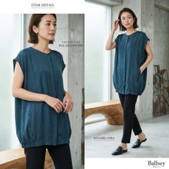 美品】Ballsey ボールジィ 鹿の子編 半袖 ポロニット ネイビー S