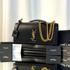 SAINT LAURENT Kate Chain ミンクファーブラック×ゴールド - メルカリ