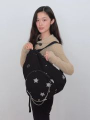 VANWALK ドット柄 水玉 リュック バックパック ブラック ウィッシュ