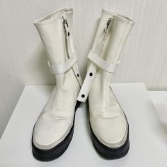 美品】PRADA プラダ レースアップブーツ ハイカット ホワイト 厚底 