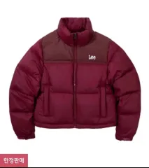 Lee レディース クロップド ショートパファー ダックダウン ショートダウン レッドのサムネイル