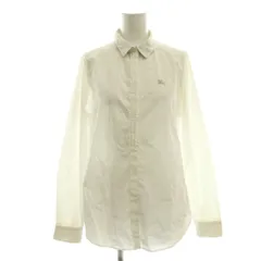 バーバリーブルーレーベル BURBERRY BLUE LABEL シャツ ブラウス 長袖 フリル ノバチェック 36 ホワイト /DF ■GY11